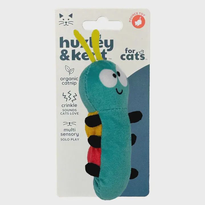 Huxley &amp; Ket Plush Cat Toy | Caterpillar | Snack Attack Strong Catnip and Crinkle Filled Cat Toy | Kittybelles