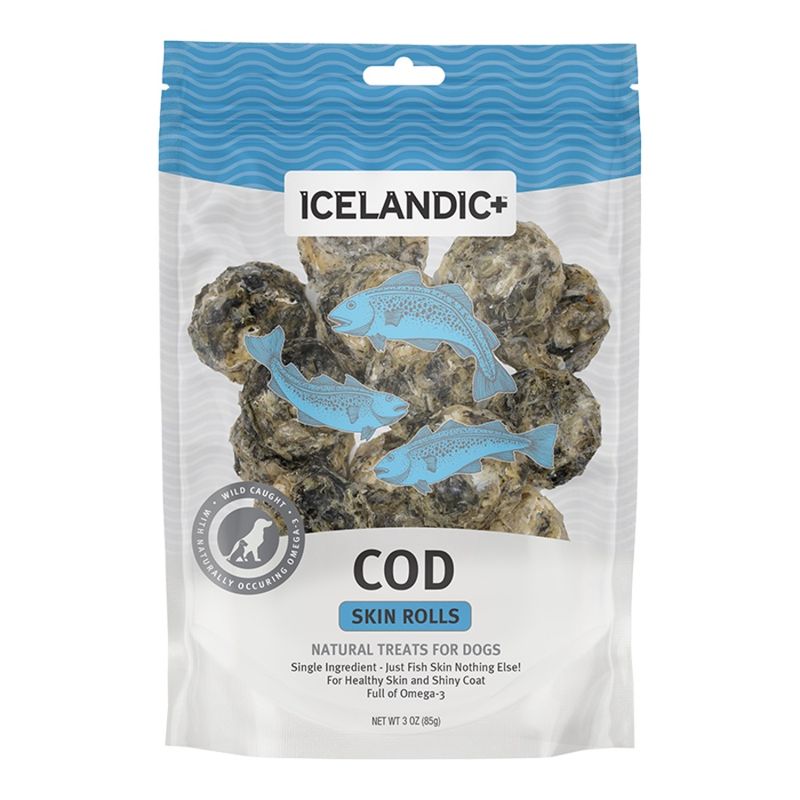 Icelandic Dog Cod Skin Rolls 3OZ