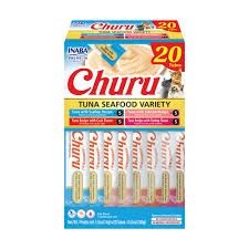 Inaba Cat Churu Tuna Seafood Variety Box 20 Tubes/ .5 oz