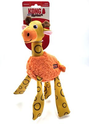 KONG Shakers Floofs Giraffe Medium Squeaky Crinkly Plush Toss Shake Dog Toy 12"