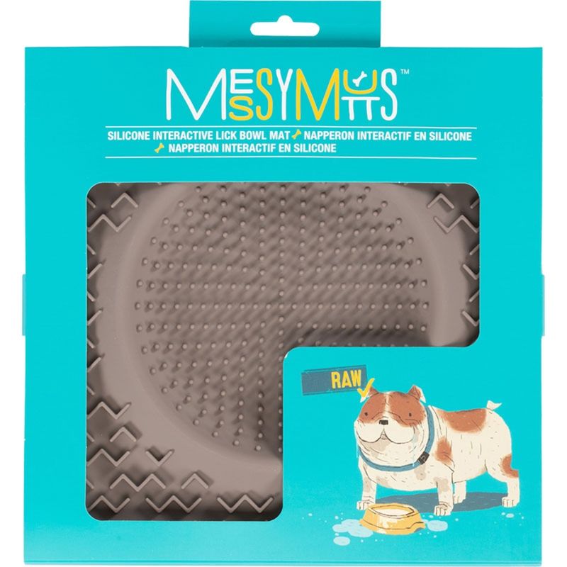 MESSY MUTTS DOG THERAPEUTIC LICKIN BOWL GREY