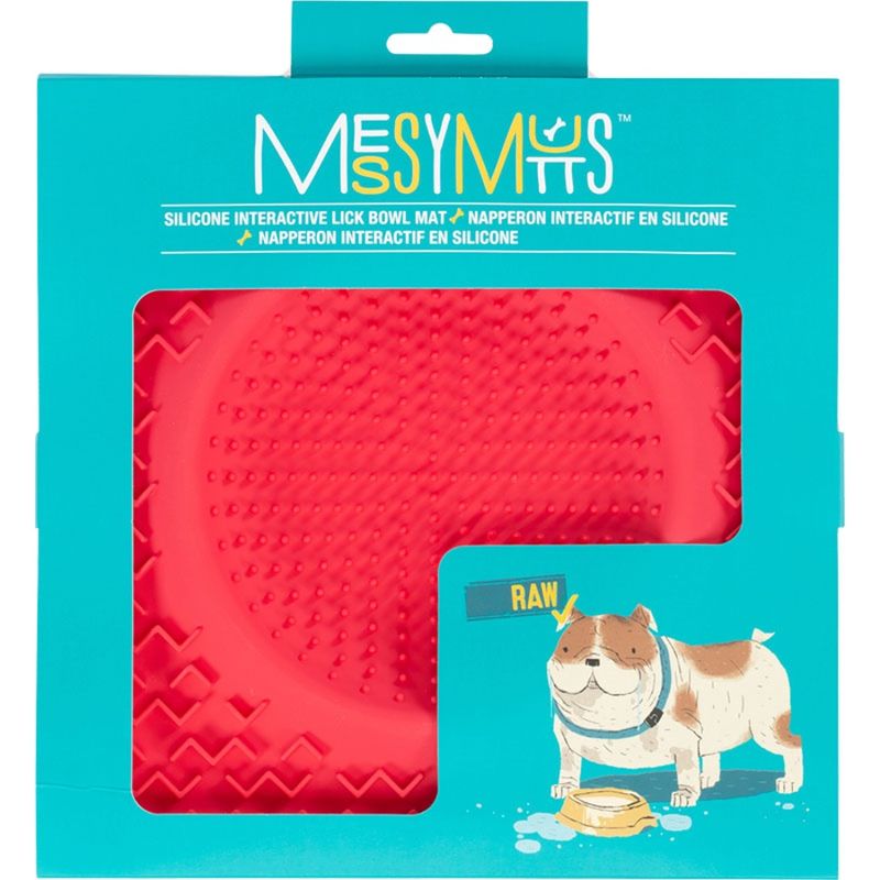 MESSY MUTTS DOG THERAPEUTIC LICKIN BOWL RED