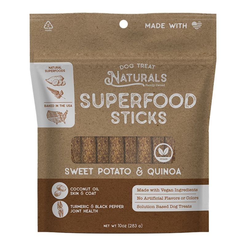 NATURALS DOG SUPERFOOD STICKS SWEET POTATO &amp; QUINOA 10OZ