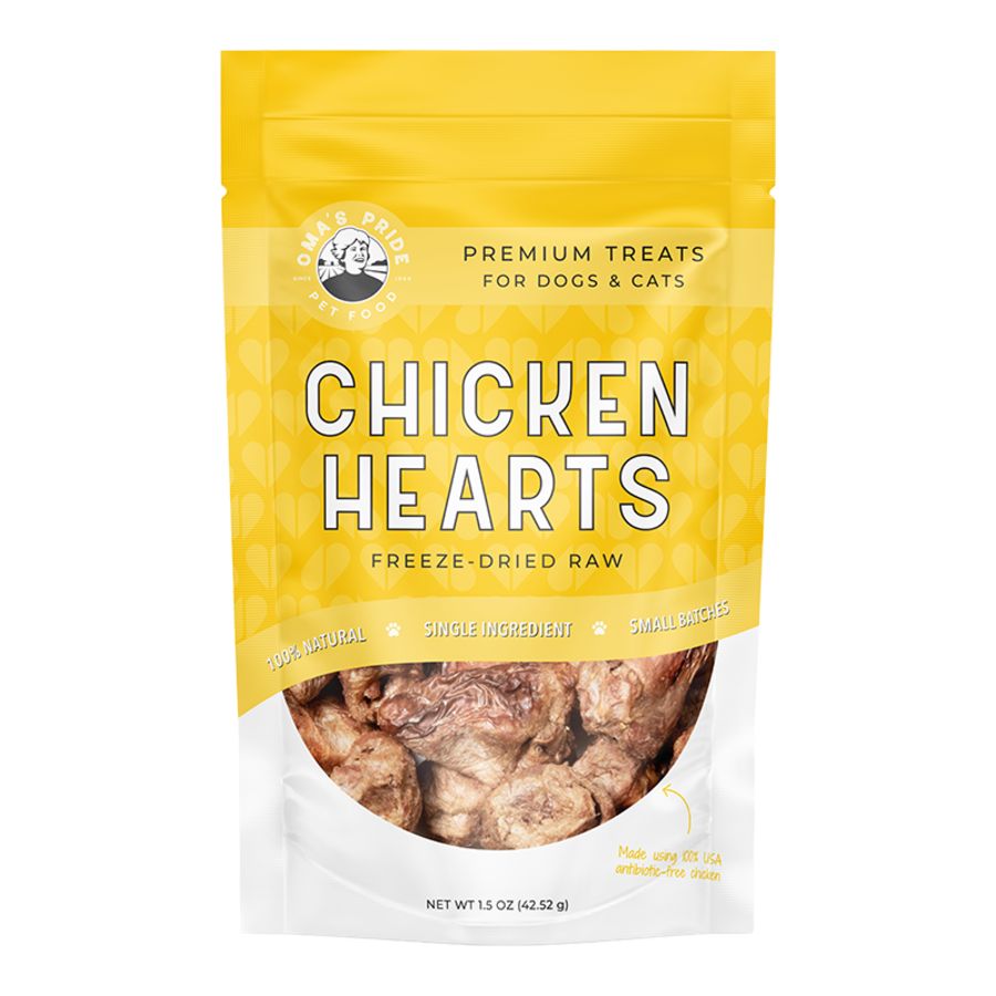OMAS PRIDE DOG FREEZE-DRIED CHICKEN HEARTS 1.5OZ