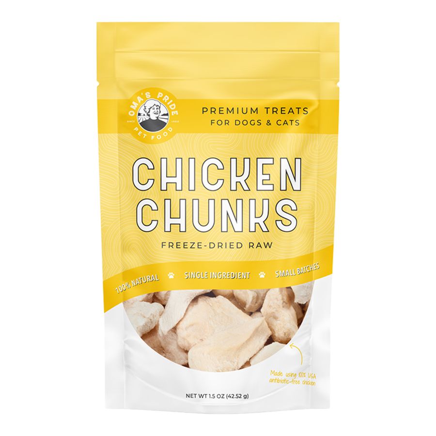 OMAS PRIDE DOG FREEZE-DRIED CHICKEN BREAST CHUNKS 1.5OZ