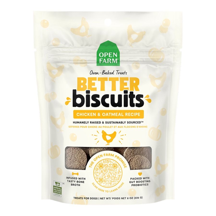 OPENFARM DOG Better Biscuits Chicken &amp; Oatmeal Recipe Treats 8oz