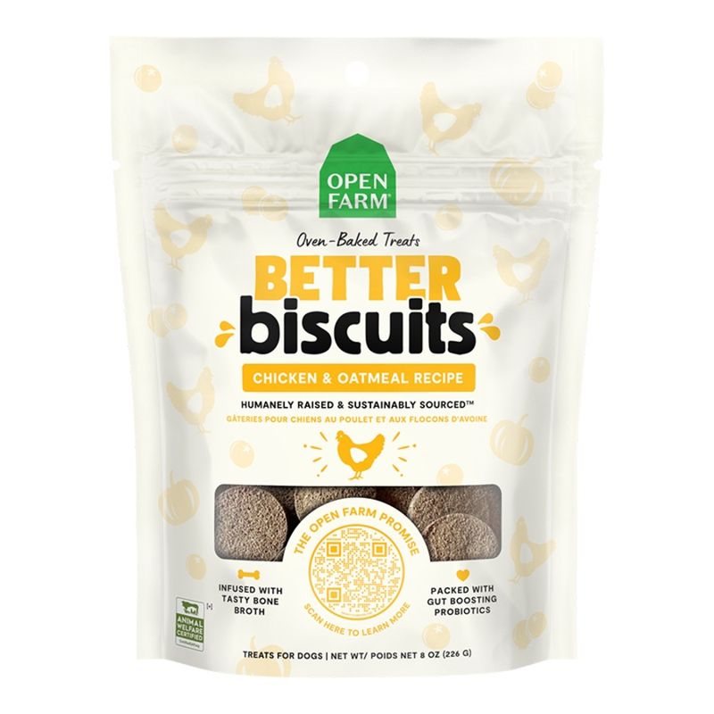 OPENFARM DOG Better Biscuits Chicken &amp; Oatmeal Recipe Treats 8oz