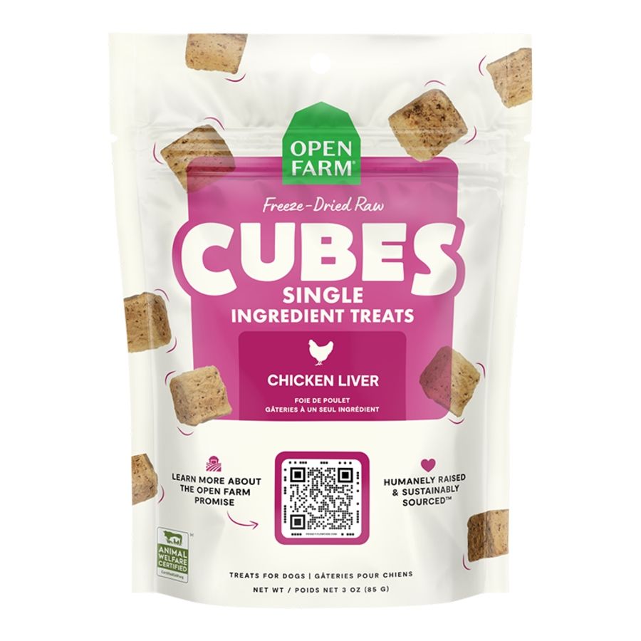 OPENFARM Dog Freeze-dried Raw Single Ingredient Treat Cubes Chicken Liver 3oz