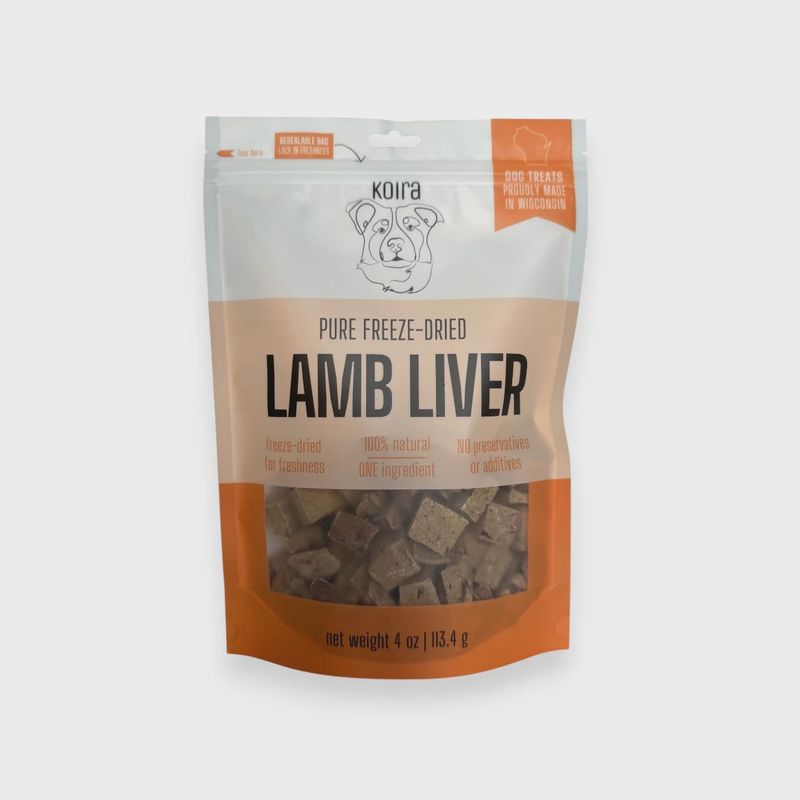 KOIRA DOG LAMB LIVER TREATS 4OZ