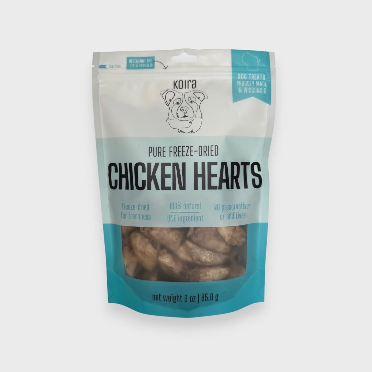 KOIRA DOG CHICKEN HEARTS 3OZ
