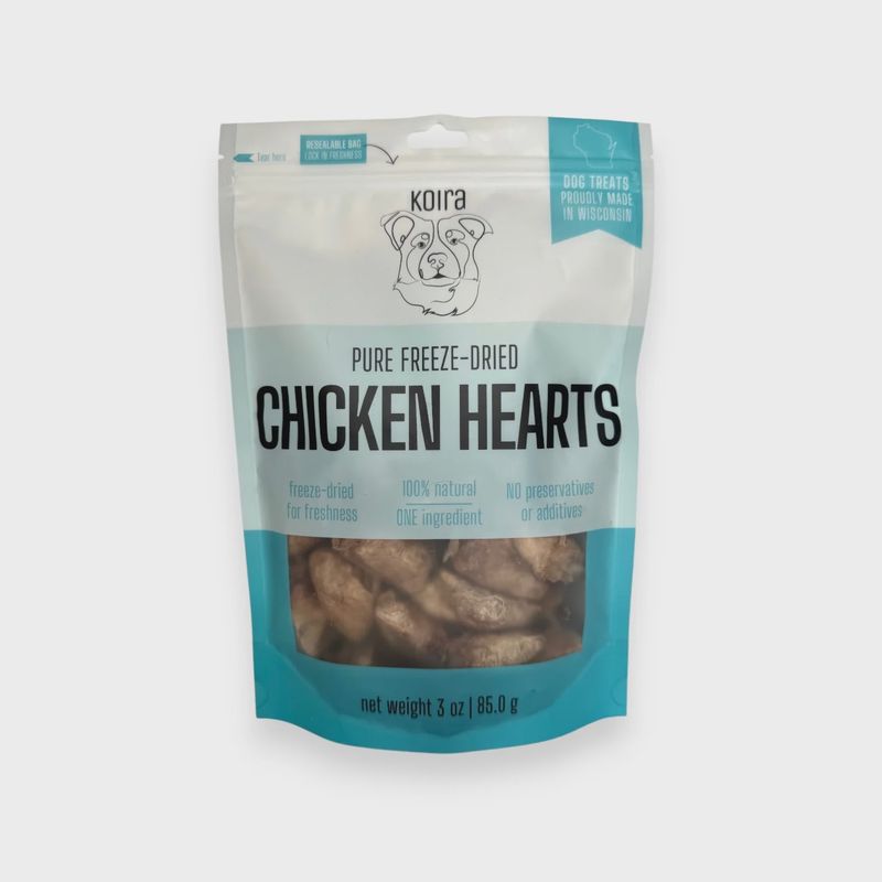 KOIRA DOG CHICKEN HEARTS 3OZ