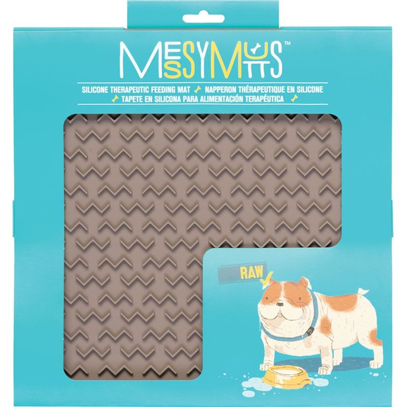 MESSY MUTTS DOG LICK MAT SILICONE GREY LARGE