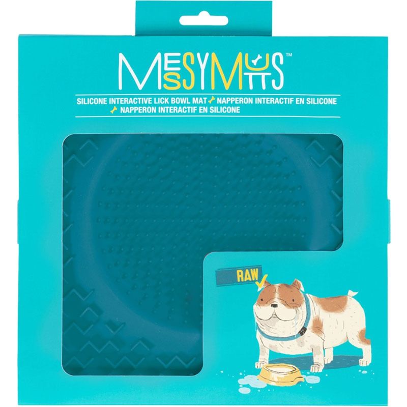 MESSY MUTTS DOG THERAPEUTIC LICKIN BOWL BLUE