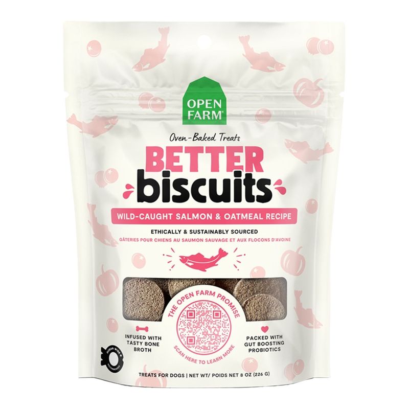 OPENFARM DOG Better Biscuits Wild-Caught Salmon &amp; Oatmeal Recipe Treats 8oz