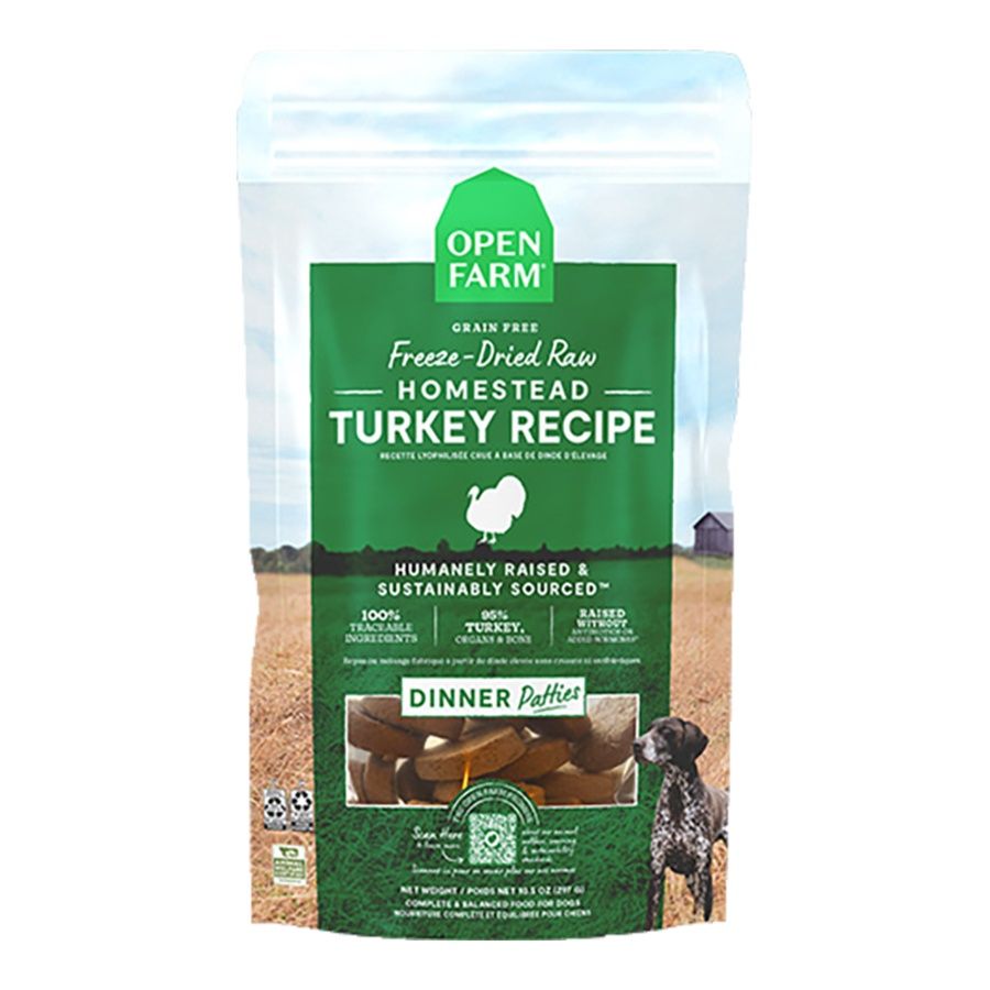 OPENFARM DOG Freeze-Dried RAW PATTIES TURKEY 17.5OZ