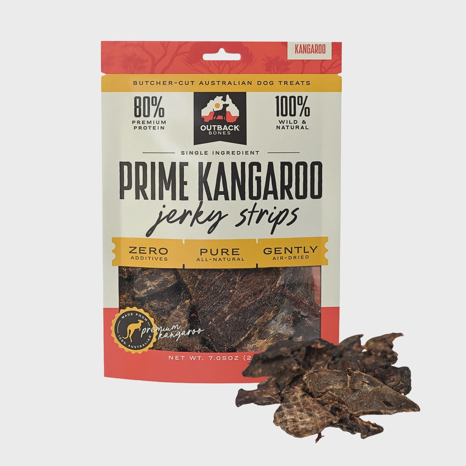 Outback Prime Kangaroo Jerky Strips Dog treats 7oz