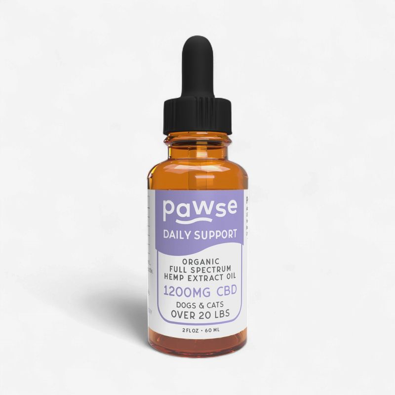 PAWSE Daily Support Organic Full Spectrum Hemp Extract Oil Cbd