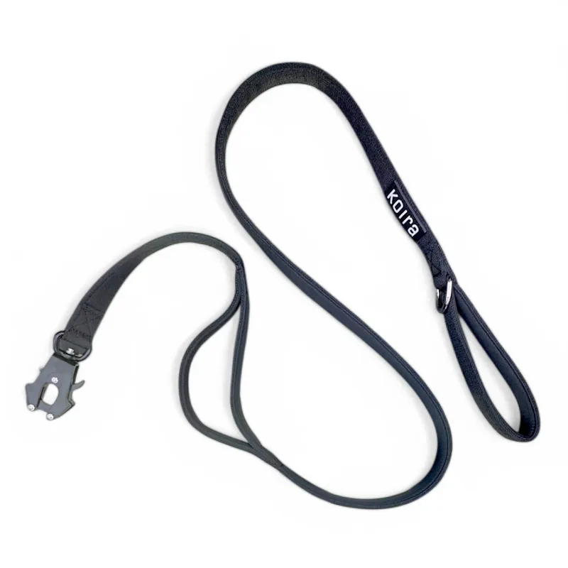 KOIRA Leash Black Dual-handle 5 Ft