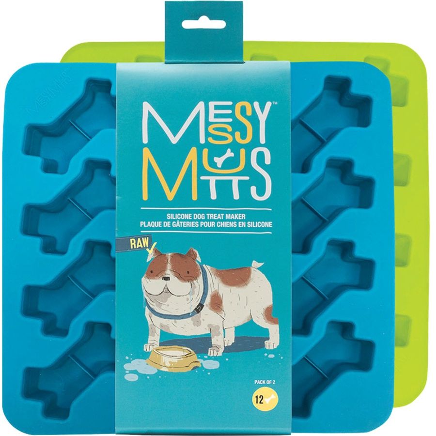 MESSY MUTTS DOG BONE TREAT MAKER SILICONE 2 PACK