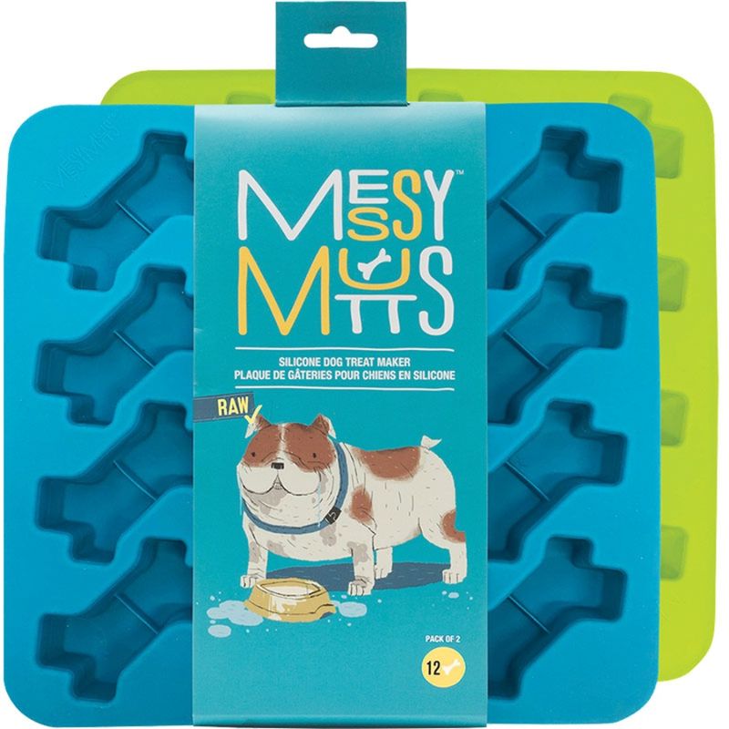 MESSY MUTTS DOG BONE TREAT MAKER SILICONE 2 PACK