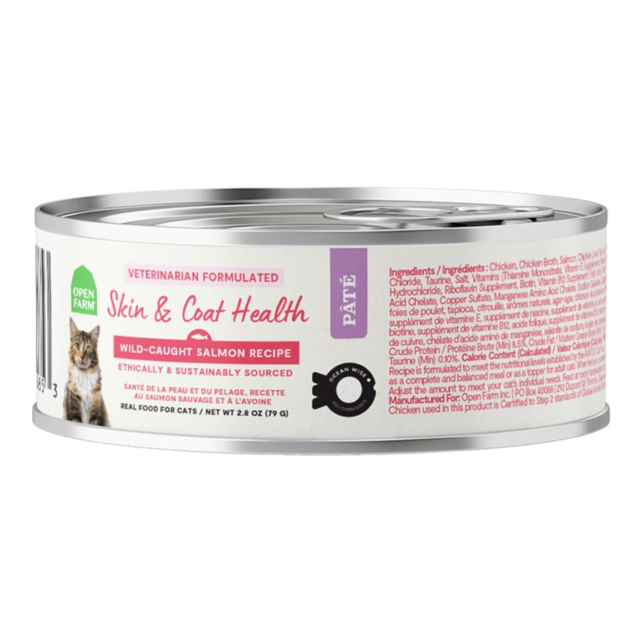 OPENFARM Cat Skin &amp; Coat Health Grain Free Salmon Recipe, Size: 2.8 oz
