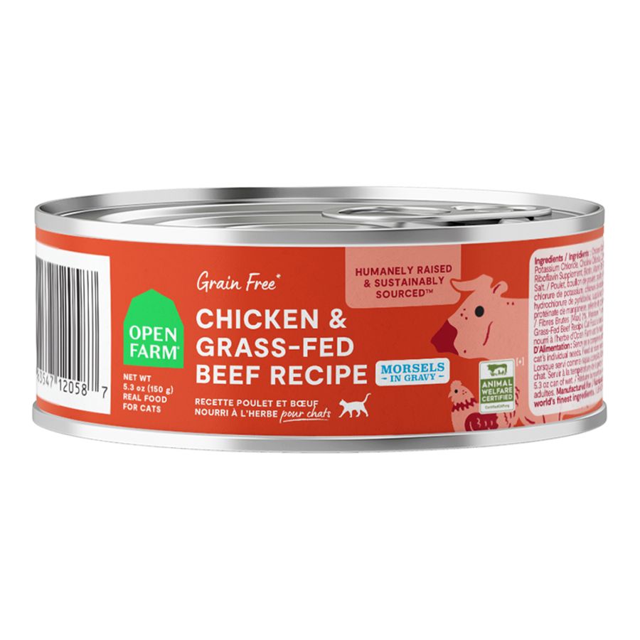 OPENFARM CAT HEARTY MORSELS GRAIN FREE CHICKEN &amp; GRASS FED BEEF RECIPE 5.3OZ