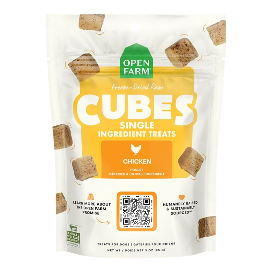 OPENFARM DOG Freeze-Dried Raw Single Ingredient Treat Cubes Chicken 3oz