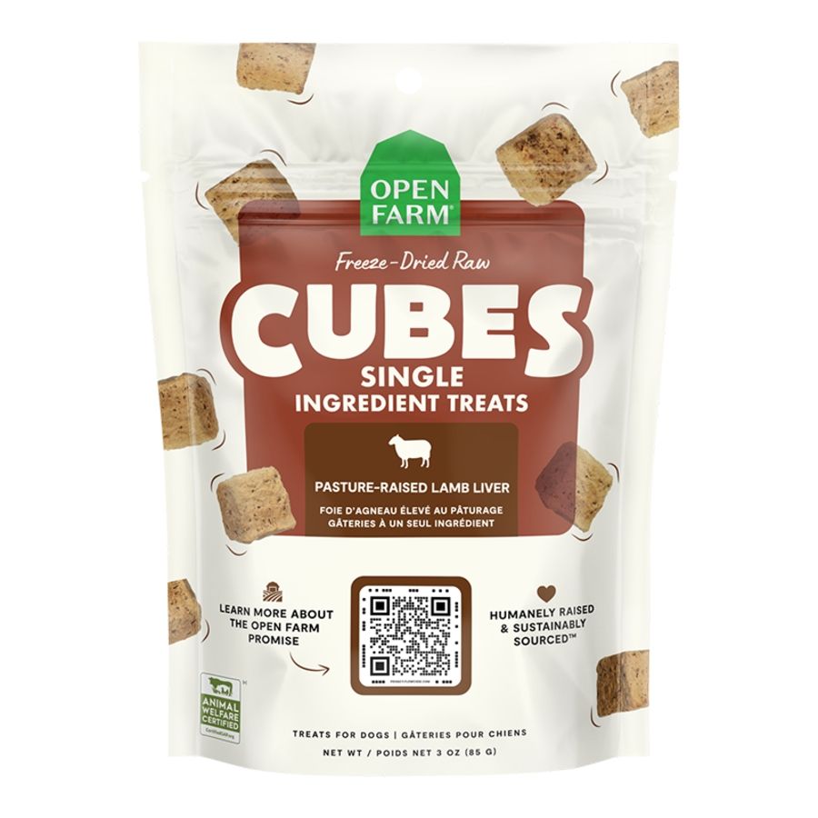 OPENFARM Dog Freeze-dried Raw Single Ingredient Treat Cubes Lamb Liver 3oz