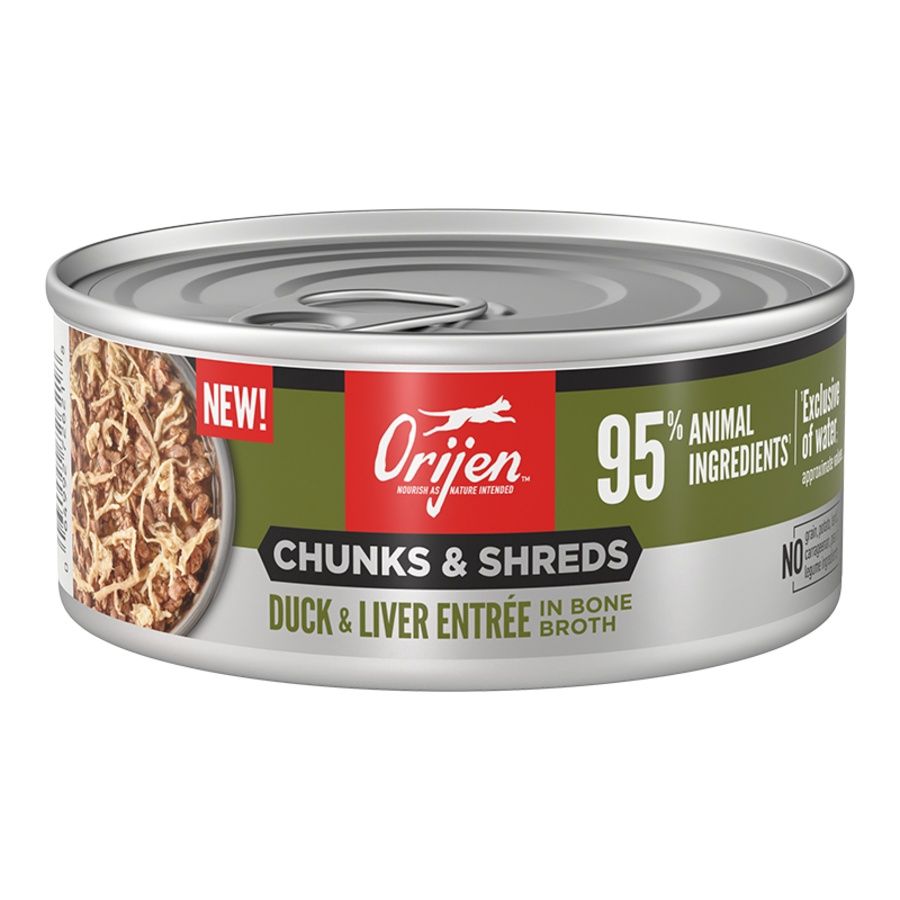 ORIJEN Cat Chunks &amp; Shreds Duck &amp; Liver Entree, Size: 5.5 oz