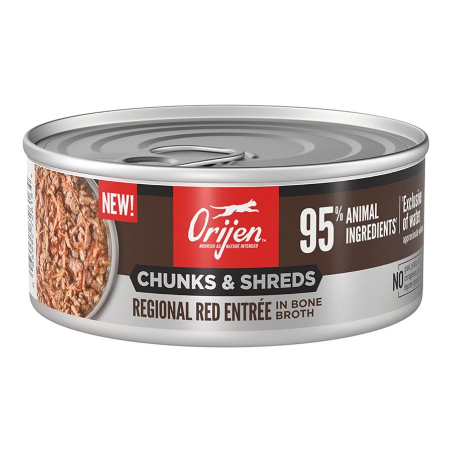 ORIJEN CAT Chunks &amp; Shreds Regional Red Entree 5.5OZ