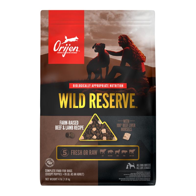 ORIJEN Wild Reserve Dog Grain Free Farm -raised Beef &amp; Lamb Recipe 4lbs