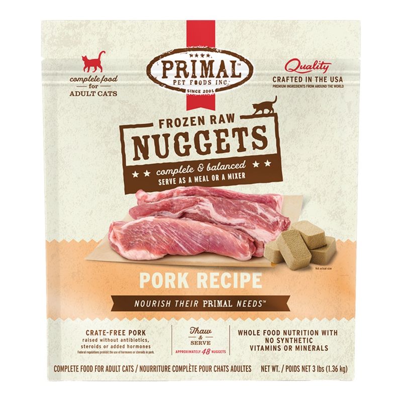 PRIMAL CAT FROZEN NUGGET PORK 3LBS