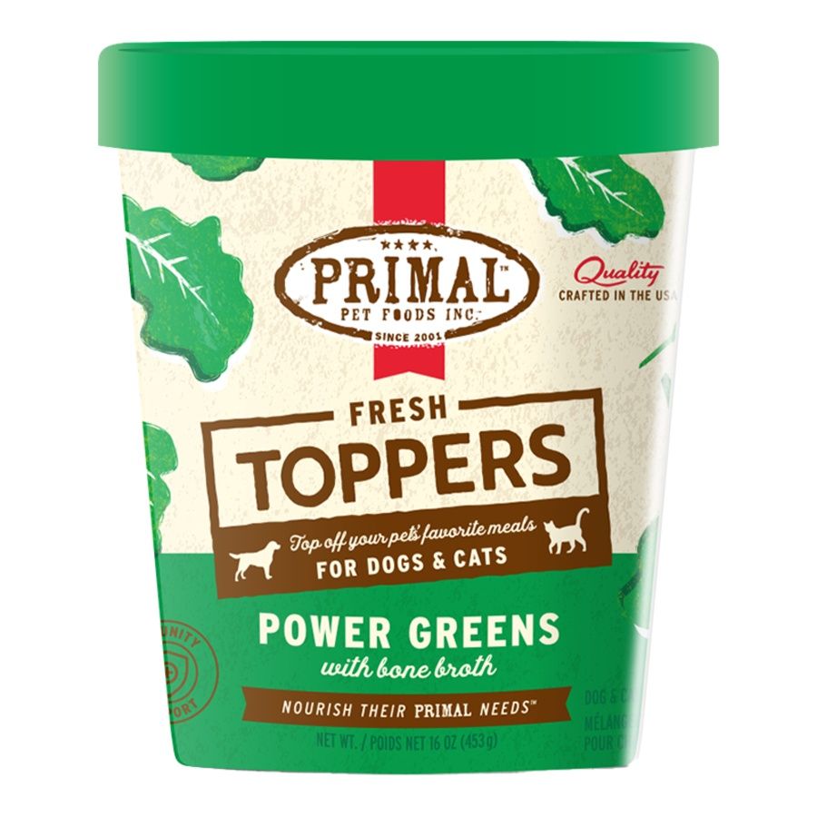 PRIMAL DOG FROZEN FRESH TOPPERS POWER GREEN 16OZ
