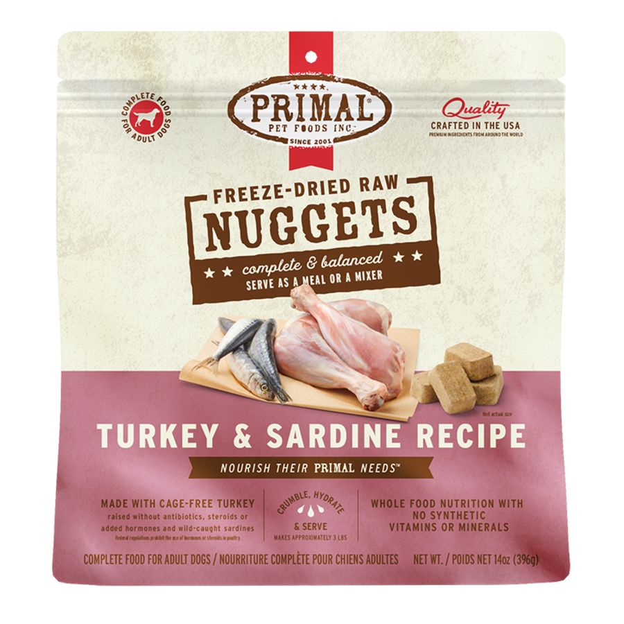 Primal Dog Freeze-dried Nugget Turkey &amp; Sardine 14oz