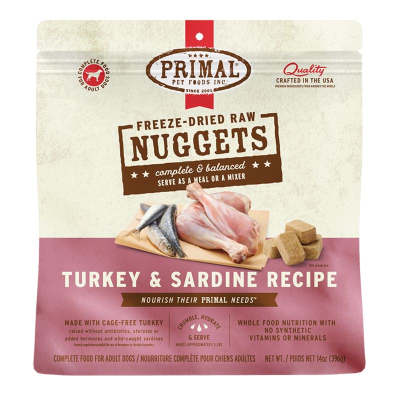 Primal Dog Freeze-dried Nugget Turkey &amp; Sardine 14oz