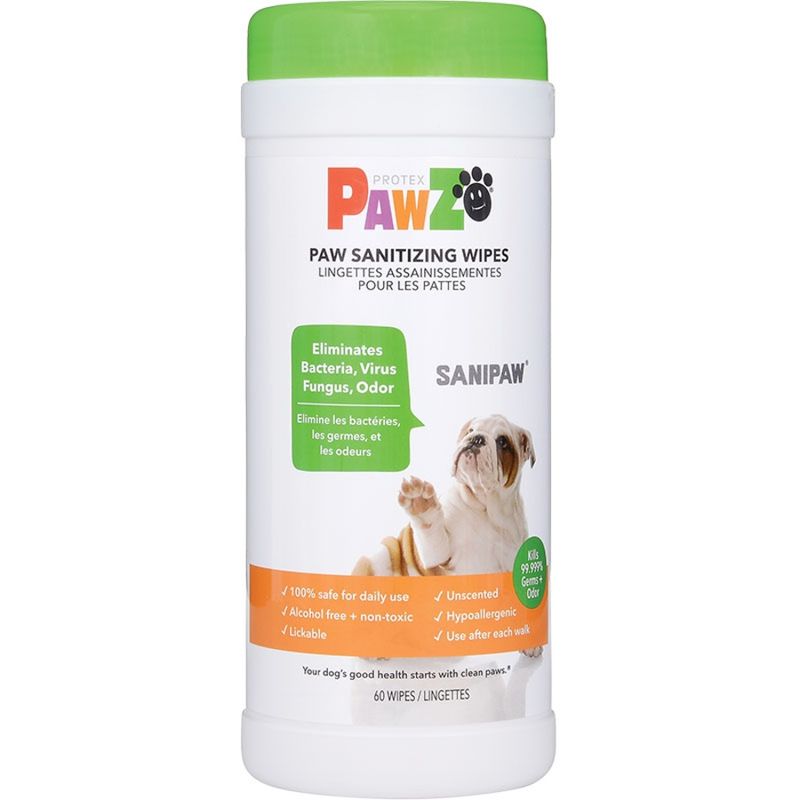 Protex Pawz Sanipaw and Odor Eliminating Paw Wipes(60 Wipes)