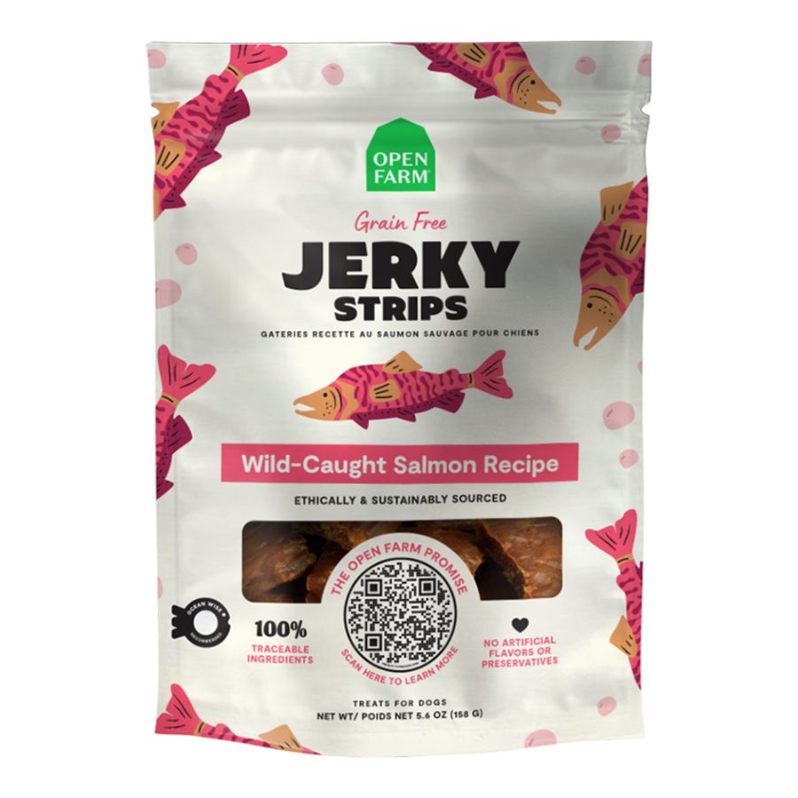 OPENFARM Dog Jerky Strips Salmon, Size: 5.6 oz