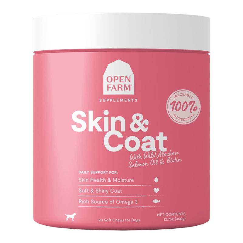 OPENFARM DOG SUPPLEMENT CHEWS SKIN &amp; COAT 90 COUNT