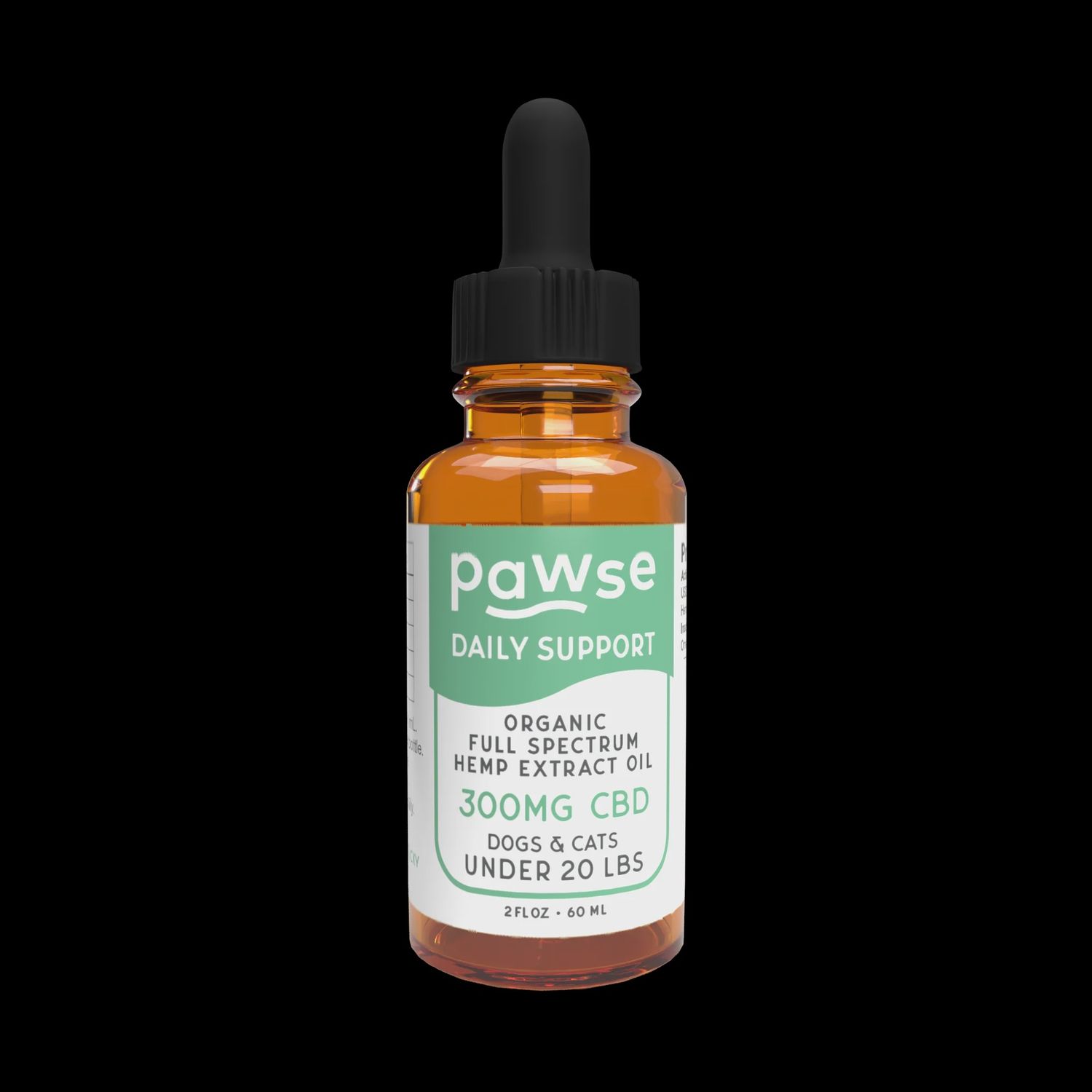 Pawse Daily Support Organic Full Spectrum Hemp Extract Oil 300mg 60ml CBD