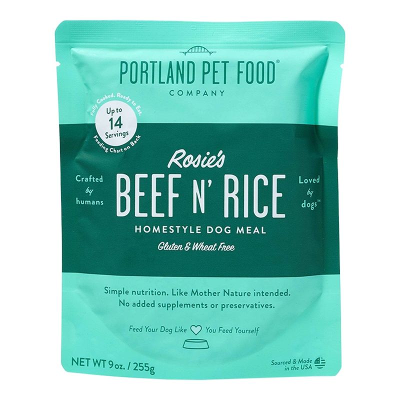 Portland Pet Food Topper Rosies Beef N Rice Dog Meal 9oz
