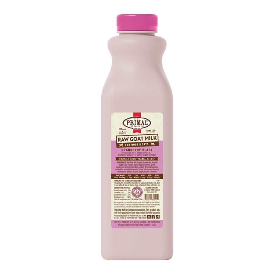 Primal Dog &amp; Cat Frozen Goat Milk Cranberry 1 Quart