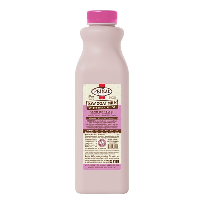 Primal Dog &amp; Cat Frozen Goat Milk Cranberry 1 Quart