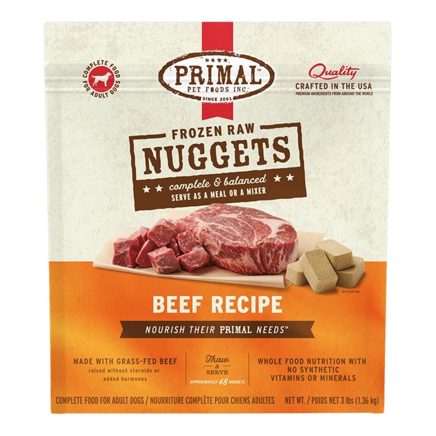 Primal Dog Frozen Nugget Beef 3lb