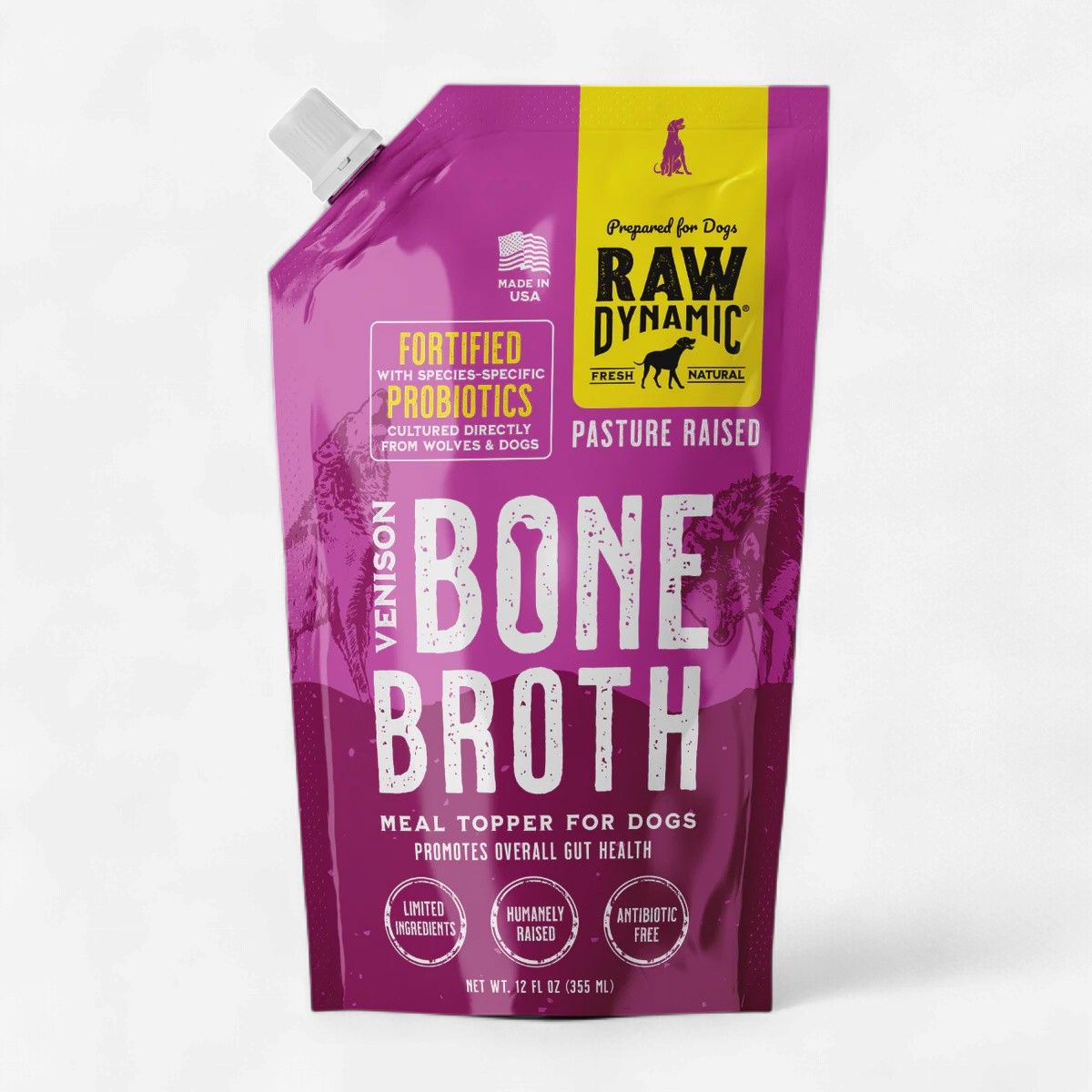 RAWDYNAMIC Bone Broth For Dogs Venison 12oz