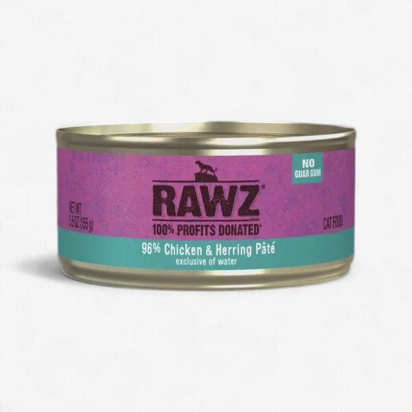 RAWZ Cat 96% Chicken &amp; Herring Pate 5.5oz