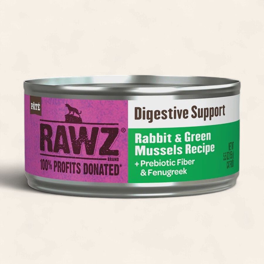 RAWZ CAT Digestive Support Rabbit &amp; Green Mussels + Prebiotic &amp; Fenugreek 5.5oz
