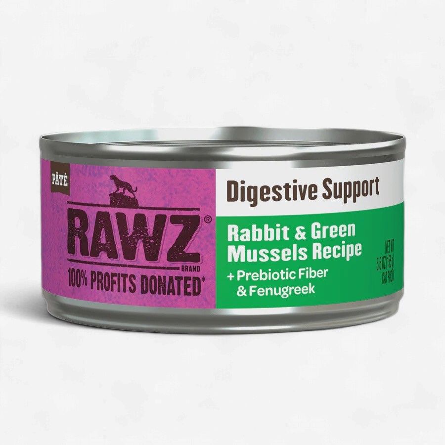 RAWZ Cat Digestive Support Rabbit &amp; Green Mussels + Prebiotic &amp; Fenugreek 5.5oz