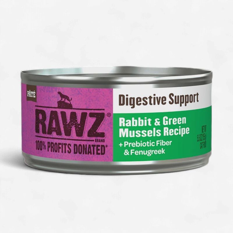 RAWZ Cat Digestive Support Rabbit &amp; Green Mussels + Prebiotic &amp; Fenugreek 5.5oz