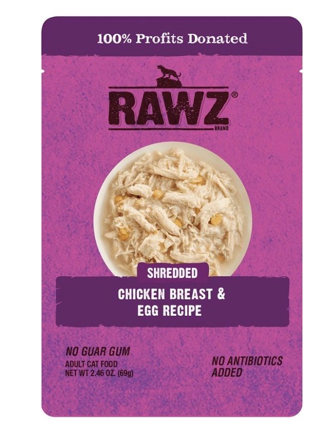 RAWZ CAT POUCH SHREDDED CHICKEN BREAST &amp; EGG RECIPE 2.46OZ