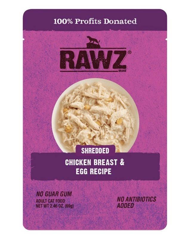 RAWZ Cat Pouch Shredded Chicken Breast &amp; Egg Recipe 2.46oz